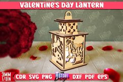 Valentine&#039;s Day Lantern Laser Cut Bundle | Tealight Stand Product Image 10