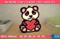 Valentine's Day Layered Led Lamp | Panda Design | Nursery Product Image 1