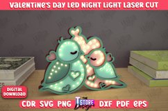 Valentine's Day Layered Led Lamp | Birds Design | Nursery Product Image 1