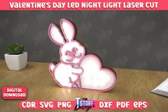 3D Layered Light | Valentine's Day Led Night Light | Bunny Product Image 1