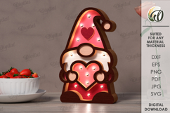 Valentine's Day Led Nightlight Laser Cut. Night Lamp SVG Product Image 1