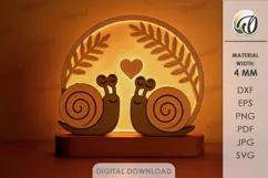 Valentine's Day Led Stand Laser Cut. Night Lamp SVG Product Image 1