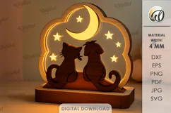Valentine's Day Led Stand Laser Cut. Night Lamp SVG Product Image 1