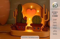 Valentine&#039;s Day Led Stand Laser Cut. Night Lamp SVG Product Image 1
