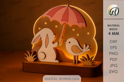 Valentine&#039;s Day Led Stand Laser Cut. Night Lamp SVG Product Image 1