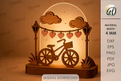 Valentine's Day Led Stand Laser Cut. Night Lamp SVG Product Image 1
