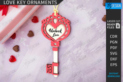 Valentine Key Ornaments Laser Cut Bundle|Valentine&#039;s Day SVG Product Image 8