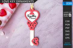 Valentine Key Ornament Laser Cut|Valentine&#039;s Day Symbol SVG Product Image 1