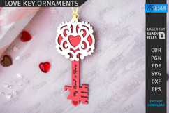 Valentine Key Ornaments Laser Cut Bundle|Valentine&#039;s Day SVG Product Image 10