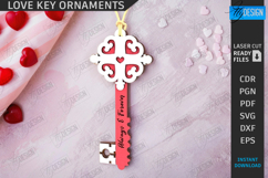 Valentine Key Ornaments Laser Cut Bundle|Valentine&#039;s Day SVG Product Image 12