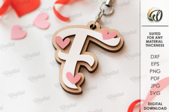 Valentine&#039;s Day Monogram Keychains Bundle Laser Cut Product Image 9