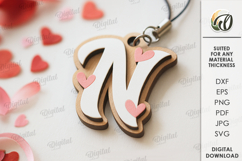 Valentine&#039;s Day Monogram Keychains Bundle Laser Cut Product Image 17