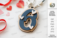 Valentine&#039;s Day Monogram Keychains Bundle Laser Cut Product Image 18