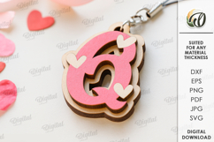 Valentine&#039;s Day Monogram Keychains Bundle Laser Cut Product Image 20
