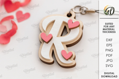 Valentine&#039;s Day Monogram Keychains Bundle Laser Cut Product Image 21