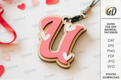 Valentine&#039;s Day Monogram Keychains Bundle Laser Cut Product Image 24