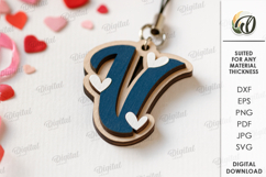 Valentine&#039;s Day Monogram Keychains Bundle Laser Cut Product Image 25