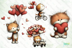 Valentine's Day Orange Cat Clipart Product Image 1