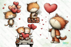 Valentine's Day Orange Cat Clipart Product Image 1