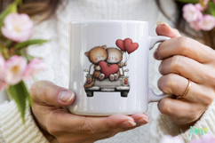 Valentine's Day Orange Cat Clipart Product Image 3