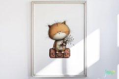 Valentine's Day Orange Cat Clipart Product Image 5