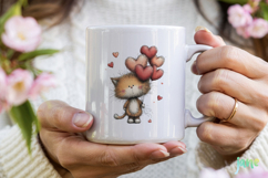 Valentine's Day Orange Cat Clipart Product Image 4