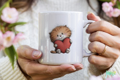 Valentine's Day Orange Cat Clipart Product Image 3