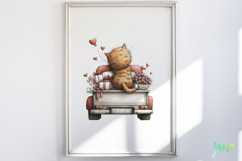 Valentine's Day Orange Cat Clipart Product Image 4