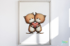 Valentine's Day Orange Cat Clipart Product Image 5