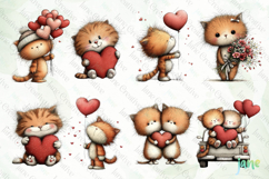 Valentine's Day Orange Cat Clipart Product Image 7