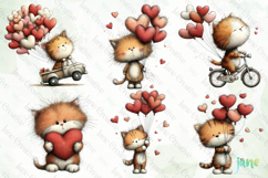 Valentine's Day Orange Cat Clipart Product Image 8