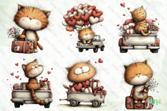 Valentine's Day Orange Cat Clipart Product Image 2