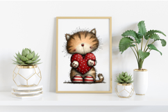 Valentine's Day Orange Cat Clipart PNG Product Image 2