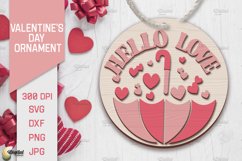 Valentine&#039;s Day Ornament LaserCut Bundle. Round Ornament SVG Product Image 11