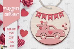 Valentine&#039;s Day Ornament LaserCut Bundle. Round Ornament SVG Product Image 2
