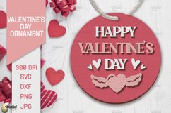 Valentine&#039;s Day Ornament LaserCut Bundle. Round Ornament SVG Product Image 3