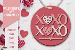 Valentine&#039;s Day Ornament LaserCut Bundle. Round Ornament SVG Product Image 6