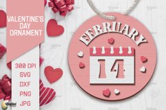 Valentine&#039;s Day Ornament LaserCut Bundle. Round Ornament SVG Product Image 7