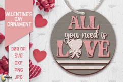 Valentine&#039;s Day Ornament LaserCut Bundle. Round Ornament SVG Product Image 10