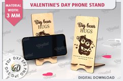 Valentine&#039;s Day Phone Stand Laser Cut. Phone Holder SVG Product Image 1