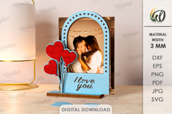 Valentine's Day Photo Frame Laser Cut. Picture Frame SVG Product Image 1