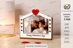 Valentine's Day Photo Frame Laser Cut. Picture Frame SVG Product Image 1