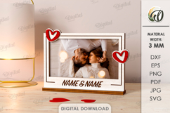 Valentine's Day Photo Frame Laser Cut. Picture Frame SVG Product Image 1