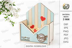 Valentine&#039;s Day Post Box Laser Cut. Valentine Mail Box SVG Product Image 1