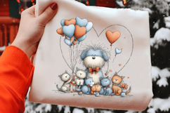 Valentine’s Day Pup with Playful Cats Product Image 2