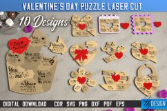 Valentine&#039;s Day Puzzle Laser Cut Bundle, Valentine&#039;s Gifts Product Image 1