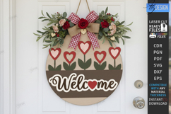 Valentine's Day Round Door Sign Laser Cut | Romantic Design Product Image 1