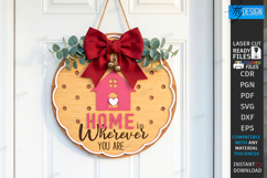 Valentine's Day Round Door Sign Laser Cut | Romantic Design Product Image 1