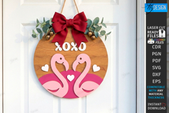 Valentine's Day Round Door Signs Laser Cut Bundle | Wall SVG Product Image 16