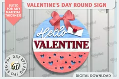 Valentine's Day Round Sign Laser Cut. 3D Love Sign SVG Product Image 1